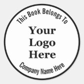 この本は会社の名前あなたのロゴにここに属する ラウンドシール (正面)