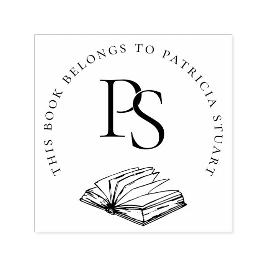 この本は個人の名前のイニシャルが入ったもの セルフインキングスタンプ (デザイン)