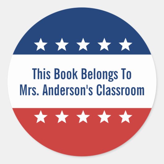 この本は先生名赤白青 ラウンドシール (正面)