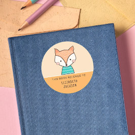 この本は可愛いキツネの子どもたち ラウンドシール