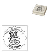 この本は可愛いゴールデンレトリバーの本だ ラバースタンプ (押印)