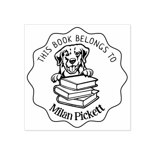 この本は可愛いゴールデンレトリバーの本だ ラバースタンプ (インプリント)