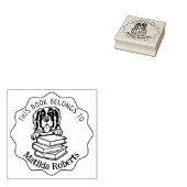 この本は可愛いサンベルナールの本だ ラバースタンプ (押印)