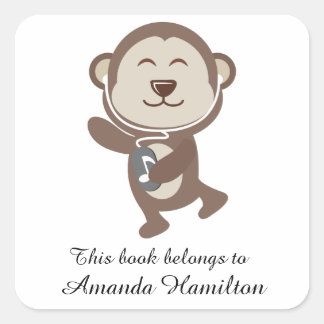 この本は可愛いダンシングベアの本だ スクエアシール