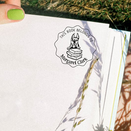 この本は可愛いドバーマンの本だ ラバースタンプ