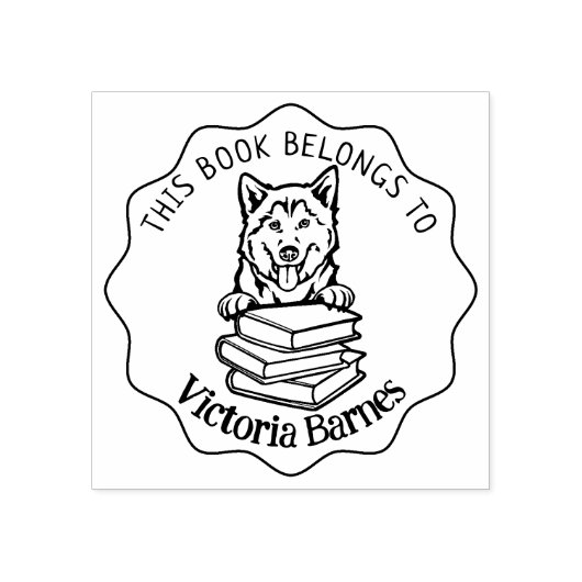 この本は可愛いハスキーの本だ ラバースタンプ (インプリント)