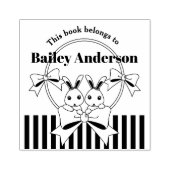 この本は可愛いバニーキッズ蔵書票 ラバースタンプ (インプリント)