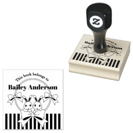 この本は可愛いバニーキッズ蔵書票 ラバースタンプ