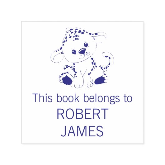 この本は可愛いヒョウのパーソナライズされた本だ セルフインキングスタンプ (デザイン)