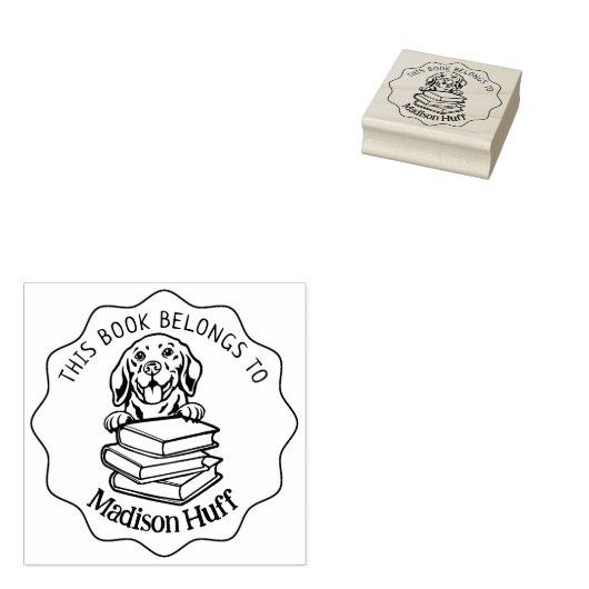 この本は可愛いビーグルの本だ ラバースタンプ (押印)