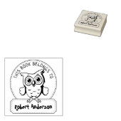 この本は可愛いフクロウの子本だ ラバースタンプ (押印)