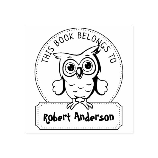 この本は可愛いフクロウの子本だ ラバースタンプ (インプリント)