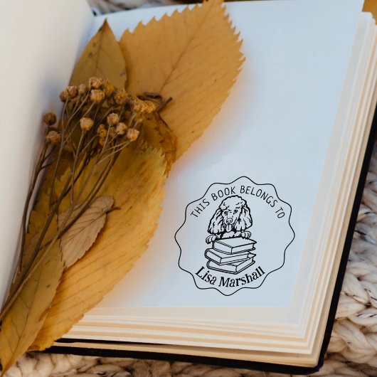 この本は可愛いプードルの本だ ラバースタンプ