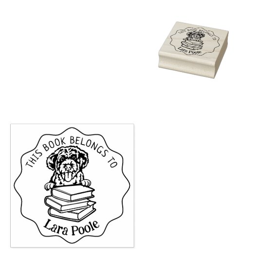 この本は可愛いポルトガルの水犬の本だ ラバースタンプ (押印)