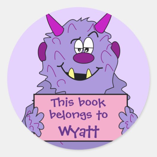 この本は可愛いモンスターキッズ蔵書票 ラウンドシール (正面)