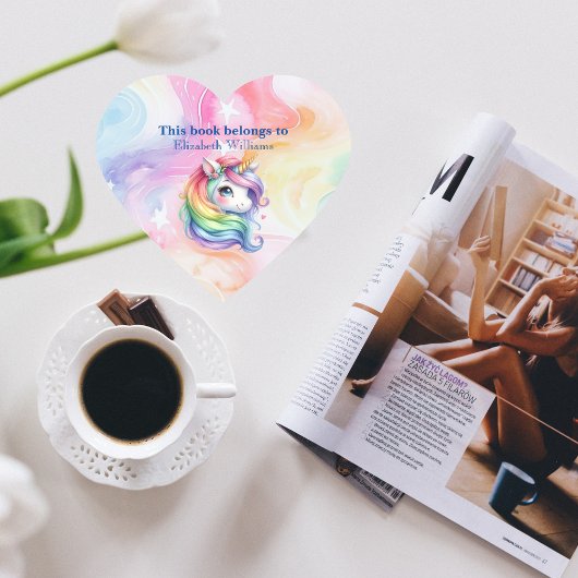 この本は可愛いレインボーユニコーンデザイン ハートシール