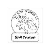 この本は可愛い一角獣の子本だ ラバースタンプ (インプリント)