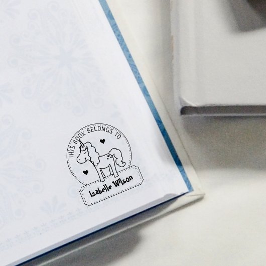 この本は可愛い一角獣の子本だ ラバースタンプ