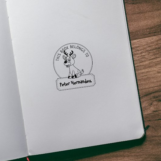 この本は可愛い鹿の子の本だ ラバースタンプ