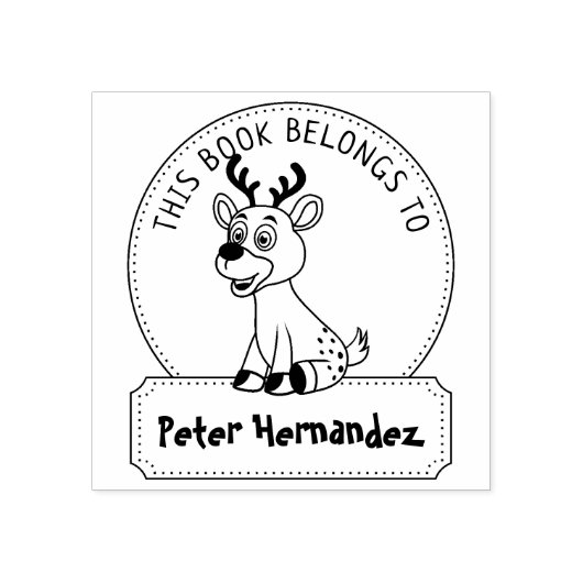 この本は可愛い鹿の子の本だ ラバースタンプ (インプリント)