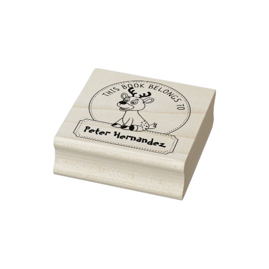 この本は可愛い鹿の子の本だ ラバースタンプ (スタンプ)