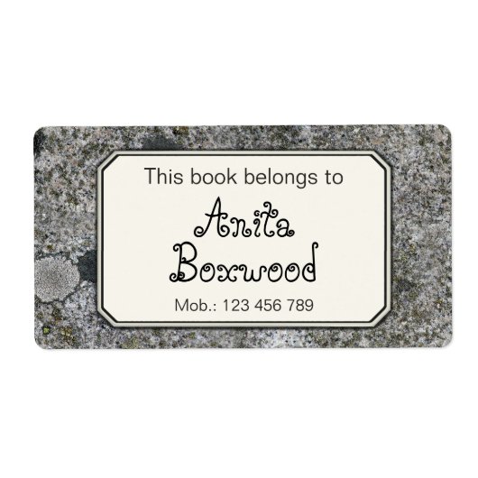 この本は名前をカスタムする岩肌に属する ラベル (正面)