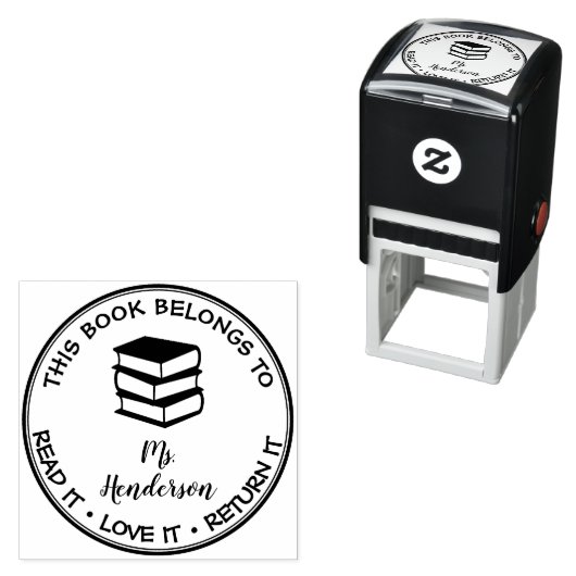 この本は図書館のカスタム本だ セルフインキングスタンプ (インサイチュ)