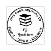 この本は図書館のカスタム本だ セルフインキングスタンプ (デザイン)