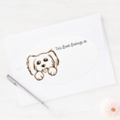 この本は子犬の本だ 楕円形シール (封筒)