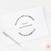 この本は孤児だから取り入れないでくれ ラウンドシール (封筒)