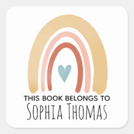 「この本は属する」ボホレインボーキッズ蔵書票 スクエアシール