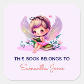 この本は属する – 妖精の本ラベル スクエアシール (正面)