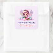 この本は属する – 妖精の本ラベル スクエアシール (バッグ)