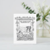 「この本は所有している」ヴィンテージ蔵書票はがき ポストカード (スタンド正面)