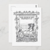 「この本は所有している」ヴィンテージ蔵書票はがき ポストカード (正面/裏面)