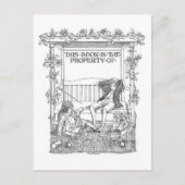 「この本は所有している」ヴィンテージ蔵書票はがき ポストカード (正面)