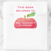 この本は教室のアップルパーソナライズされたに属している スクエアシール (バッグ)