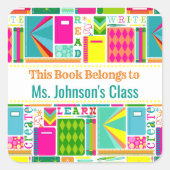 この本は明るい学校の用品のラベルに属している スクエアシール (正面)