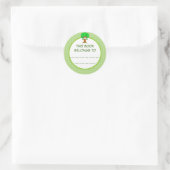 この本は木や水玉模様の本だ ラウンドシール (バッグ)