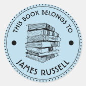 この本は次のものだパーソナライズされた ラウンドシール (正面)