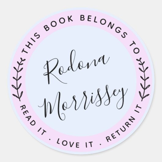 この本は次のものだパーソナライズされた ラウンドシール (正面)