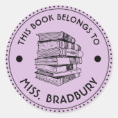この本は次のものだパーソナライズされた ラウンドシール (正面)