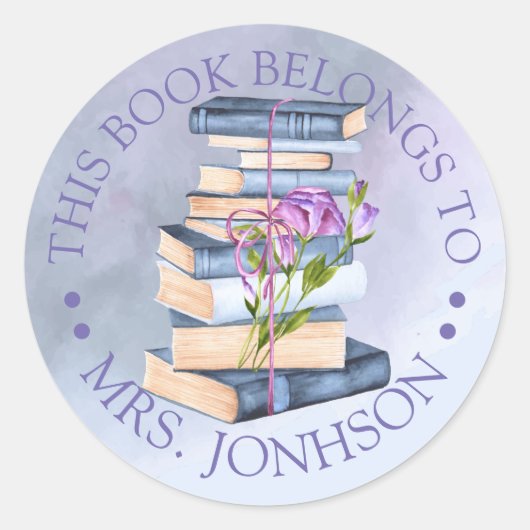 この本は次のものだパーソナライズされた ラウンドシール (正面)