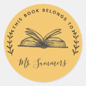 この本は次のものだパーソナライズされた ラウンドシール (正面)