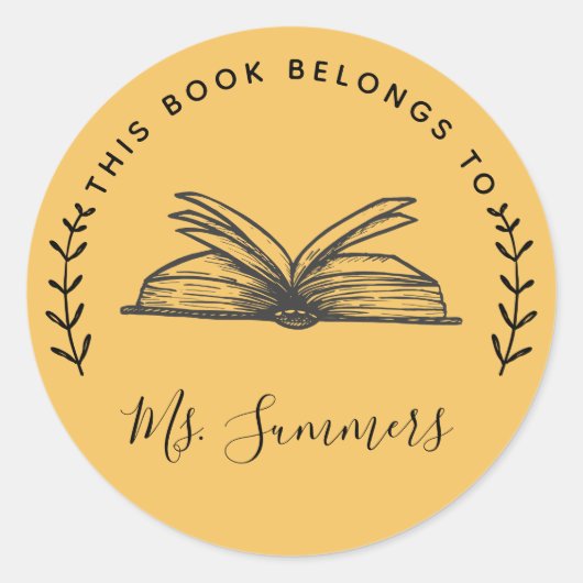 この本は次のものだパーソナライズされた ラウンドシール (正面)