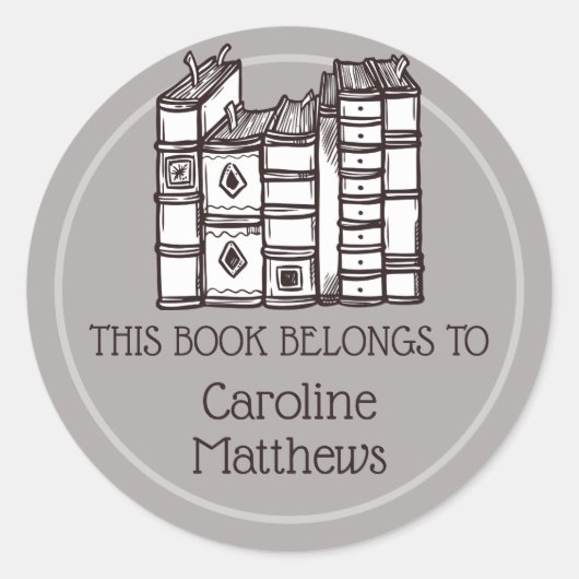 この本は次のものだパーソナライズされた ラウンドシール (正面)