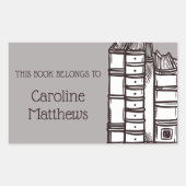 この本は次のものだパーソナライズされた 長方形シール (正面)