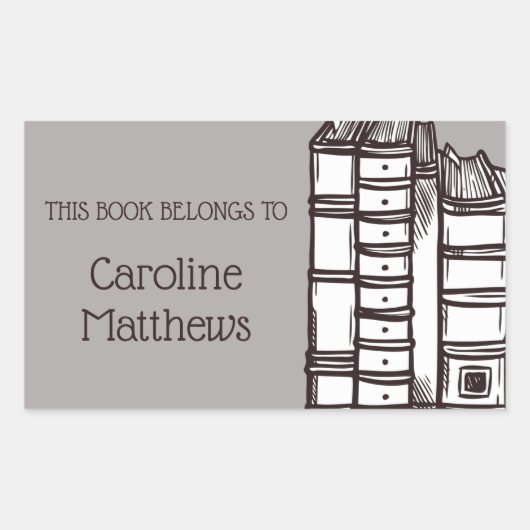 この本は次のものだパーソナライズされた 長方形シール (正面)