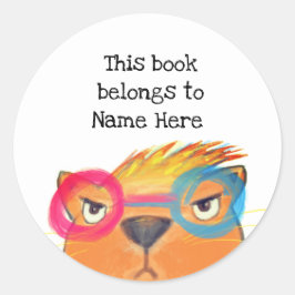 この本は猫怒本すごいラベルだ ラウンドシール