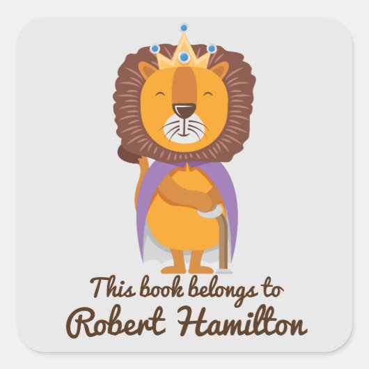この本は王冠の獅子の王に属する スクエアシール (正面)